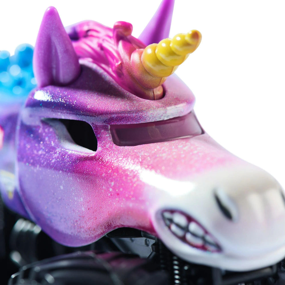 Stylized rims add collectible chrome detail to Sparkle Smash.