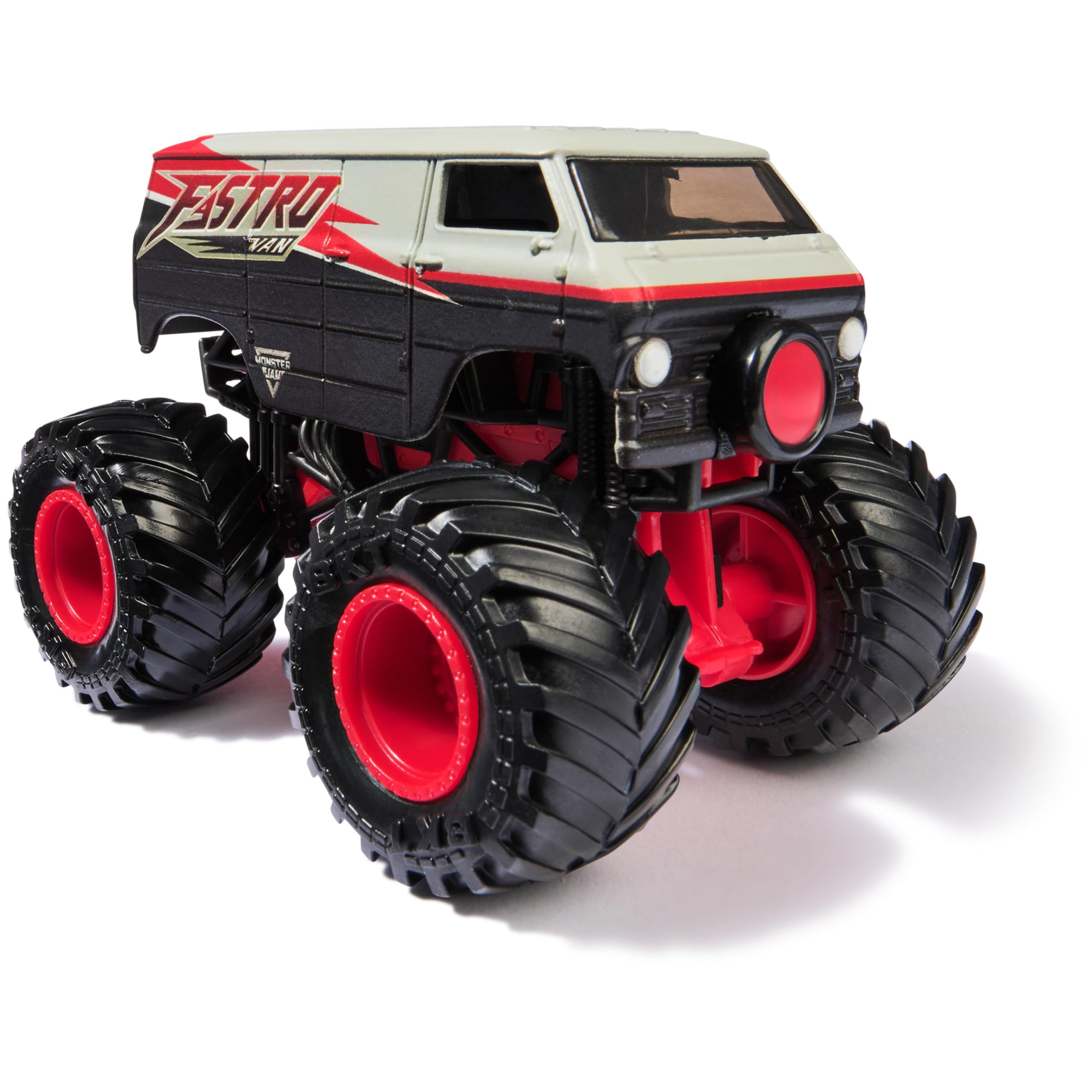 Monster Jam truck detailed graphics with vivid decals for authentic pretend racing.