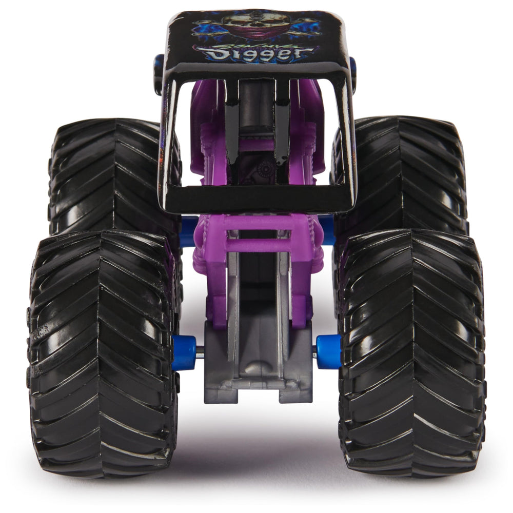 Monster Jam trucks line up on display shelves encourages imaginative play and collection.