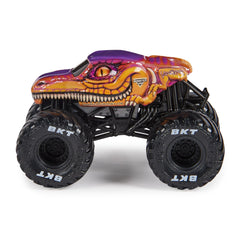 Monster Jam Velociraptor detailed graphics emphasize realism and appeal.