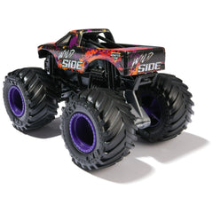 Monster Jam Wild Side 1:64 packaging emphasizing branding for collectors.