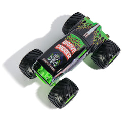 Monster Jam working suspension system absorbs impacts for dynamic jumps.