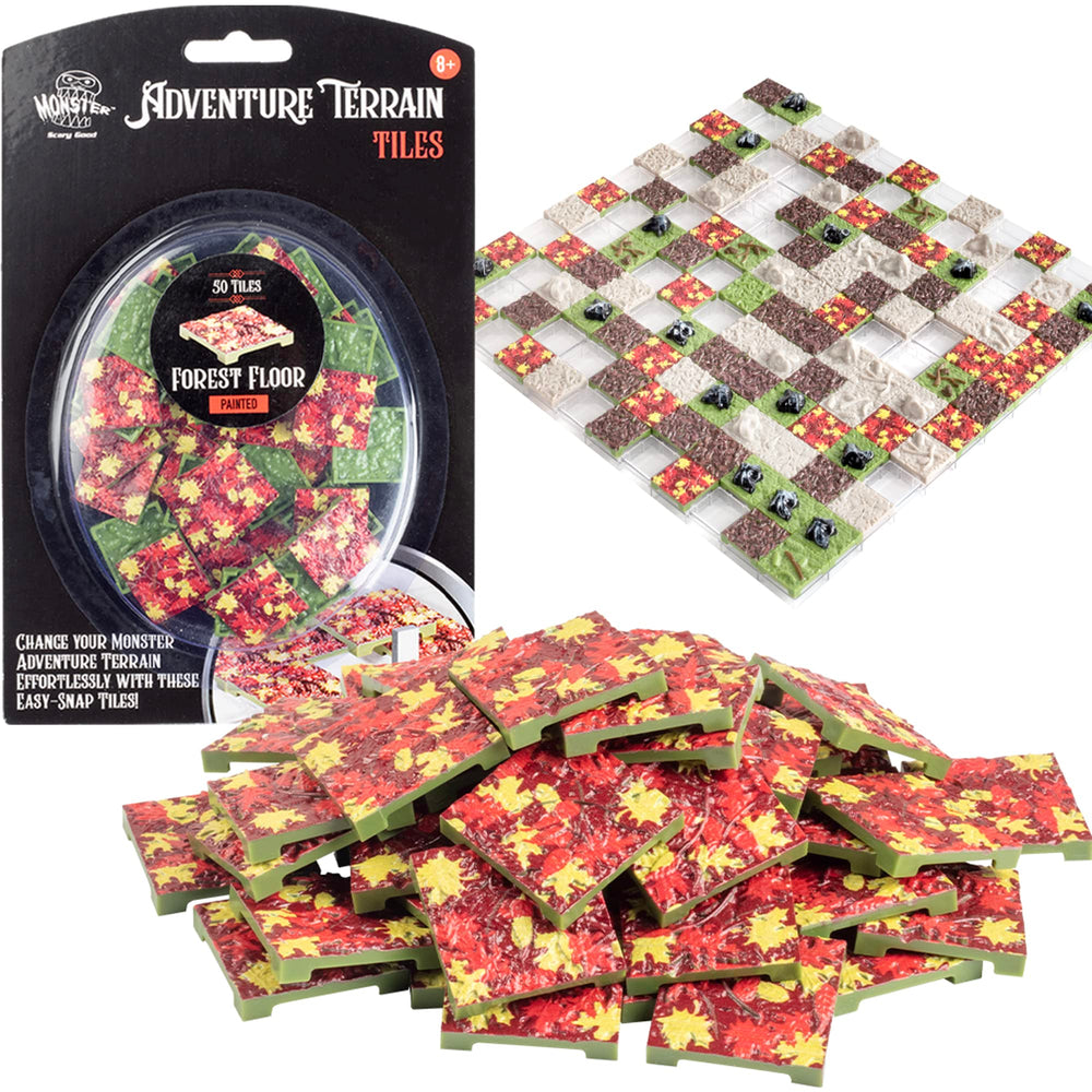 Monster Protectors forest floor tiles add textured forest terrain to your table
