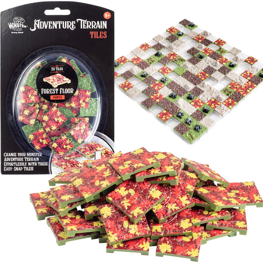 Monster Protectors forest floor tiles add textured forest terrain to your table