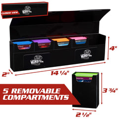Monster Protectors Hydra XL deck box closed with magnetic latches for secure travel.