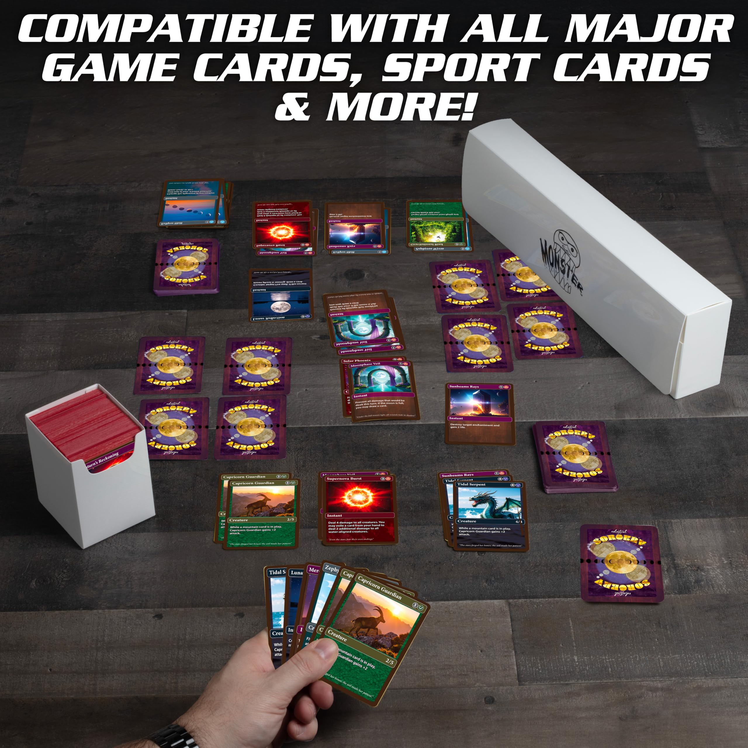 Monster Protectors Hydra XL Deck Box water-resistant exterior protects cards during travel