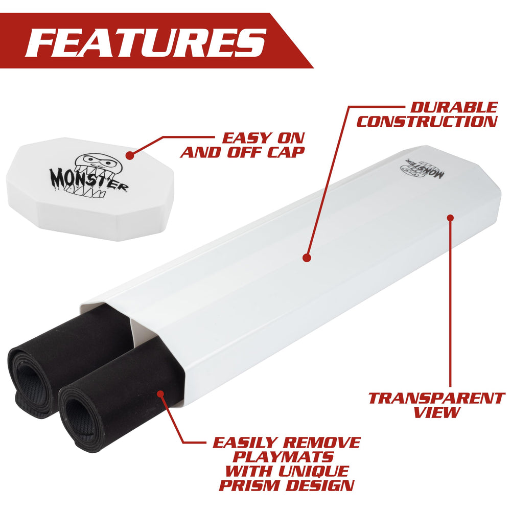 Monster Protectors prism triangle design prevents mats from rolling off surfaces.