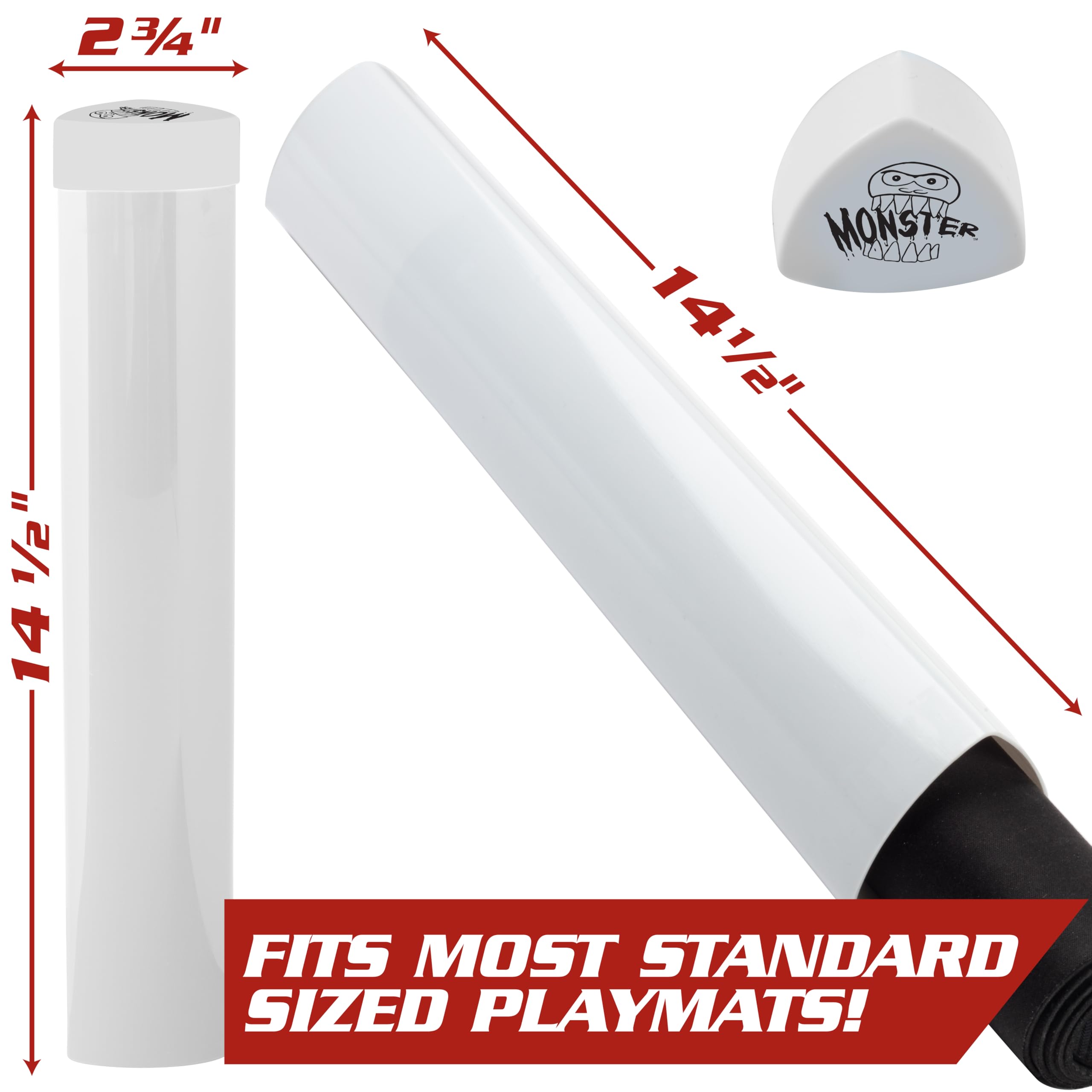 Sturdy cap by Monster Protectors keeps mats secure and protected.