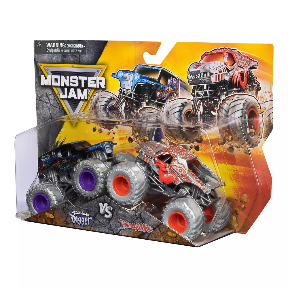 Monster Jam duo battle-ready box set ideal for gifting and collecting.