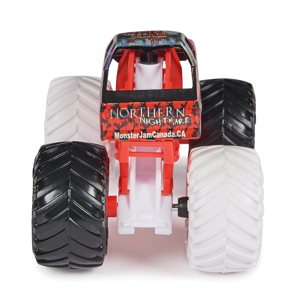 Grave Digger diecast alongside how Monster Jam trucks are displayed.