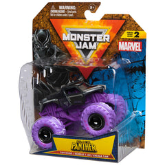 Kids enjoy a play scene with the Marvel Monster Jam trucks on a stadium setting.