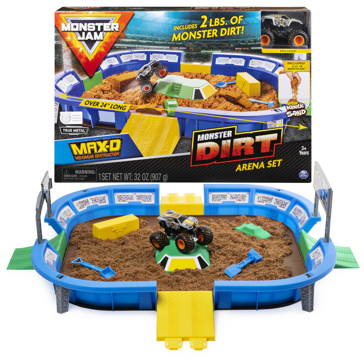 Monster Jam Monster Dirt Arena playset arena setup for epic race action.