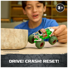 Monster Jam Smash and Bash Zombie graphics on the die-cast body for display-worthy appeal