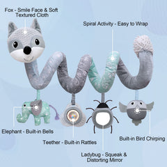 MONSTIME ladybug mirror squeaks attract baby's attention