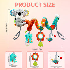 MONSTIME koala car seat toy fits cribs and gyms for playtime