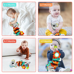 MONSTIME koala car seat toy featuring lion and mirror for focused attention