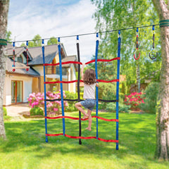 Mont Pleasant colorful climbing net boosts active outdoor play and coordination.