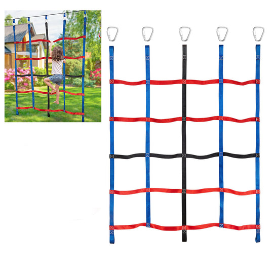 Mont Pleasant climbing net for kids outdoors on a playground, durable and safe.