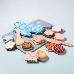 Mont Pleasant wooden cookie tops in bright colors for creative mix-and-match cookies