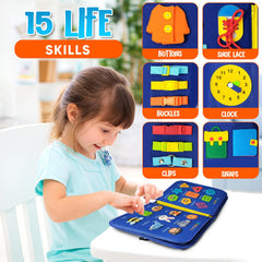 Montessori Busy Board built-in travel handle facilitates easy transport