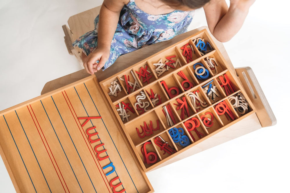 Montessori & Me Movable Alphabet durable-lacquer withstands daily use.