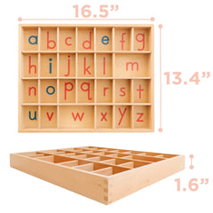 Montessori & Me Movable Alphabet painted-letters reveals colorful, engaging letter discovery.