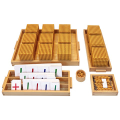 Montex Montessori golden beads set for hands-on number exploration and early math skills.