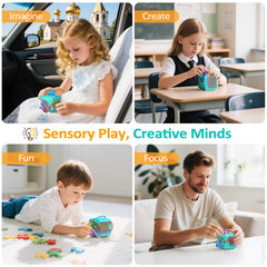 MoodLife sensory strings built-in storage shown for mess-free play