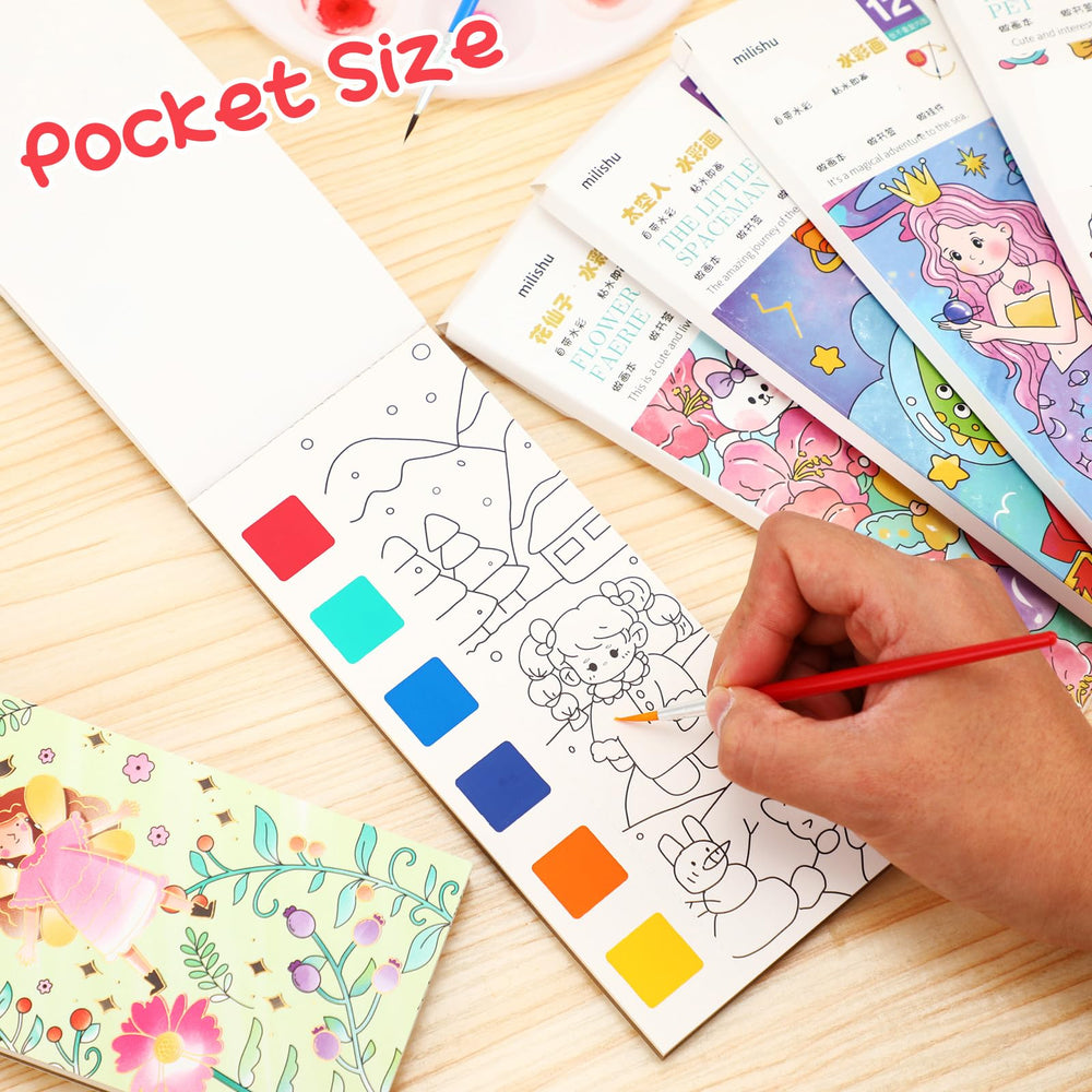 Mooliwe gift-ready watercolor kit communicates beginner-friendly creativity and family-friendly fun.