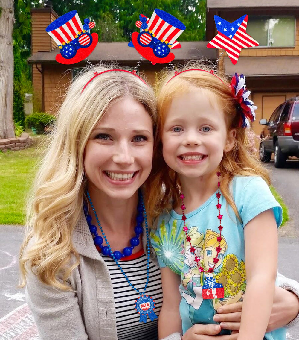 Moon Boat red, white, blue print head boppers for celebrations