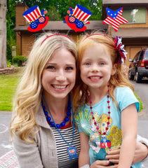 Moon Boat red, white, blue print head boppers for celebrations