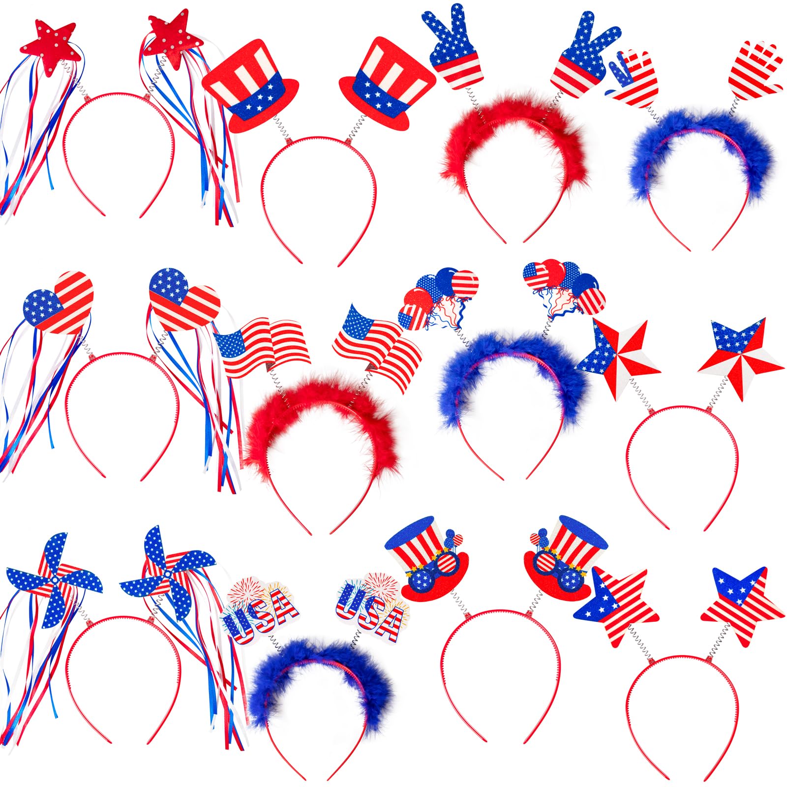 Moon Boat Uncle Sam hat head bopper for festive Fourth of July parades