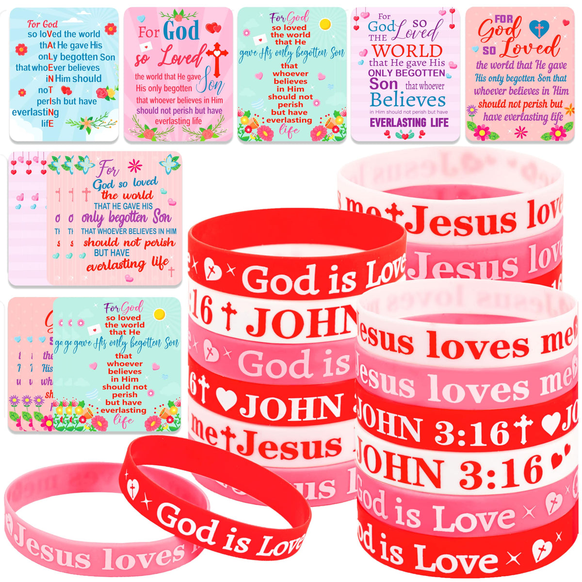 Moon Boat 38-pack bracelets and cards set offering faith-filled Valentine options for groups.