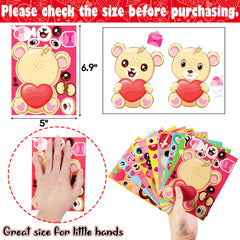 Moon Boat Valentines bear face stickers perfect for goodie bags