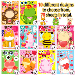 Moon Boat Valentines monster face stickers for DIY decorations