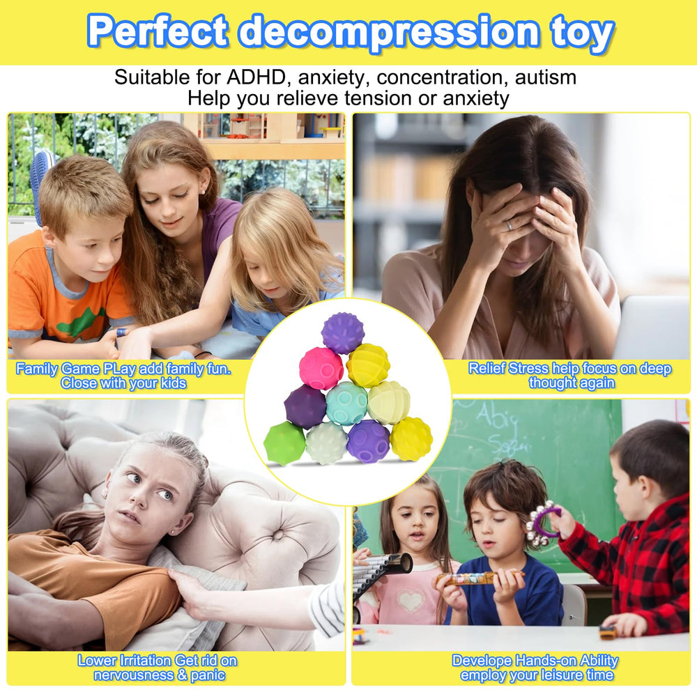 Moonhua Rainbow Texture Sensory Fidget Ball pink promotes mindful manipulation and creativity.