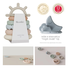 Moonkie Stacks of Circles: BPA-free silicone rings safe for bite and chew.