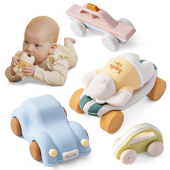 Moonkie Classic silicone toy car for gentle teething and push play
