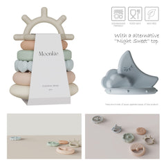 Moonkie soft teething rings, safe materials for chewing and soothing gums