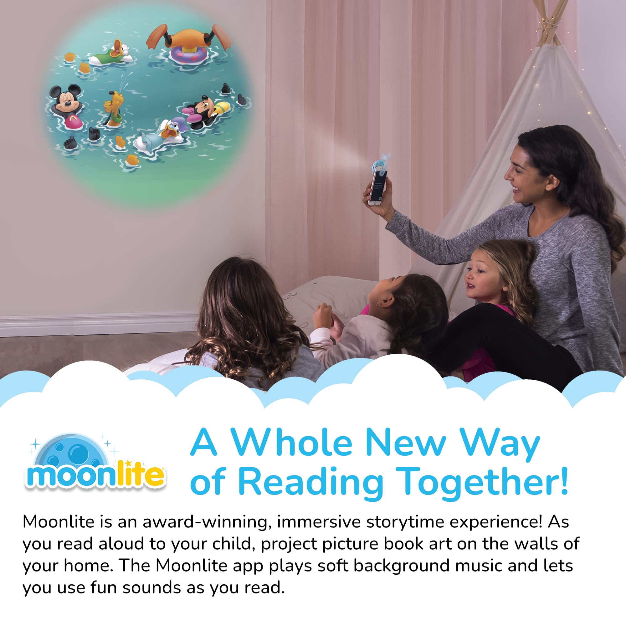 Moonlite app sound effects enhance storytelling for kids.