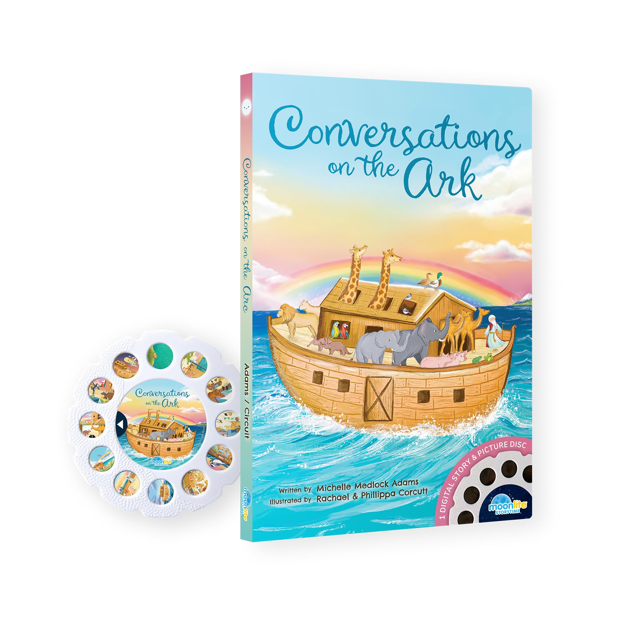 Moonlite Conversations on the Ark disc projects gentle visuals for bedtime reading.