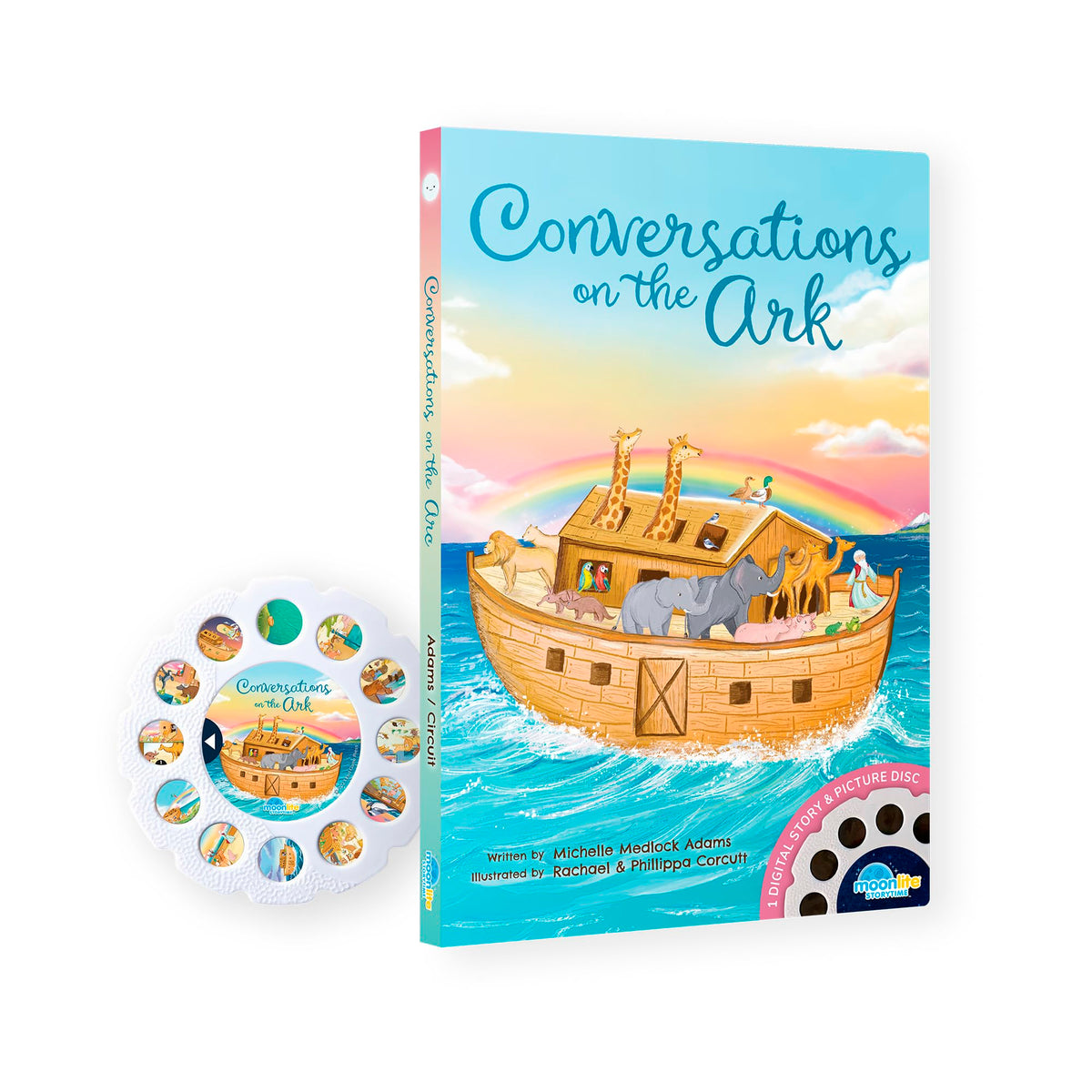 Moonlite Conversations on the Ark disc projects gentle visuals for bedtime reading.