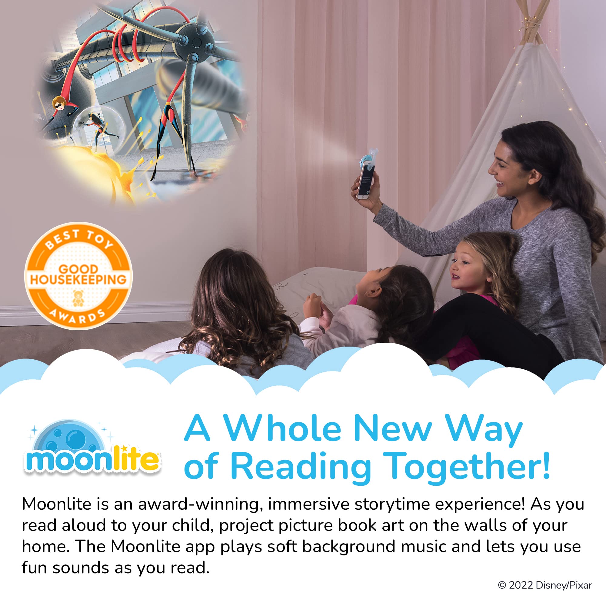 Moonlite Cars Disney Pixar visuals bring energetic scenes to life during reading.