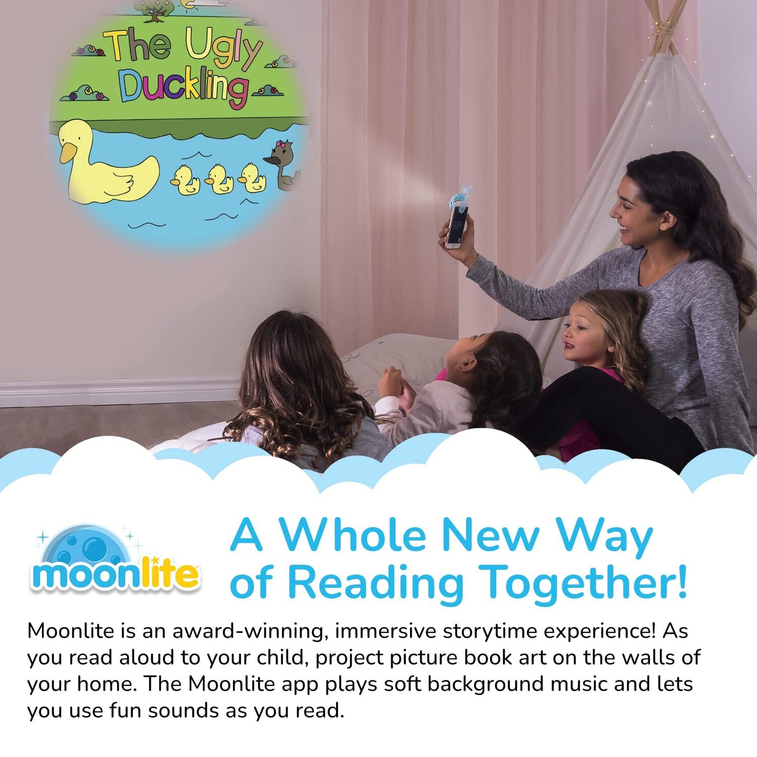 Moonlite expanding library with stories supports early learning adventures.