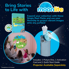 Moonlite projector gift-pack setup enables interactive learning moments.