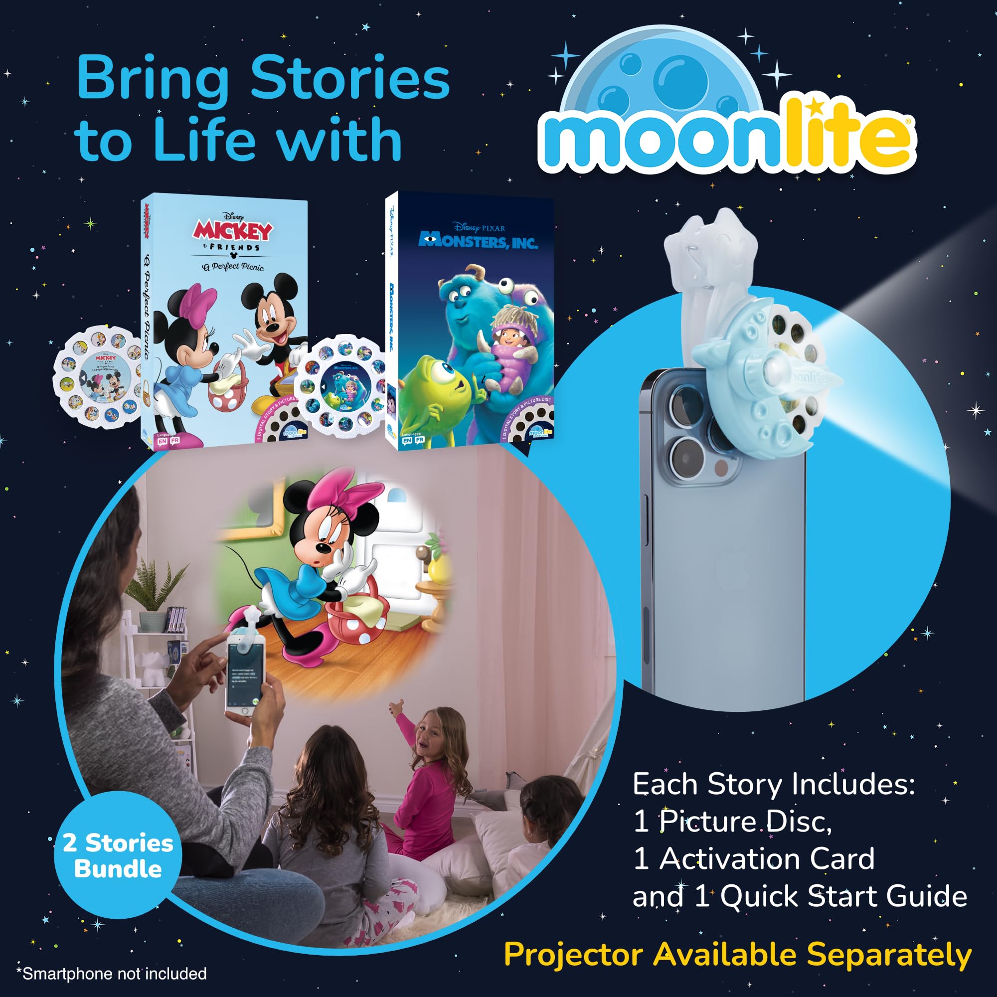 Moonlite Storytime reels illuminate Monsters Inc visuals for cozy bedtime adventures.