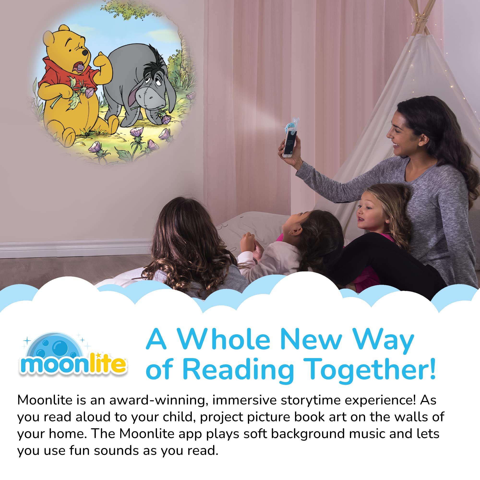 Moonlite Storytime app with sound effects boosts storytelling engagement and atmosphere.