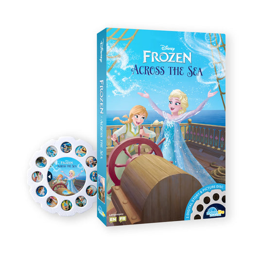 Moonlite Storytime disc projection of Frozen Across the Sea for immersive bedtime reading