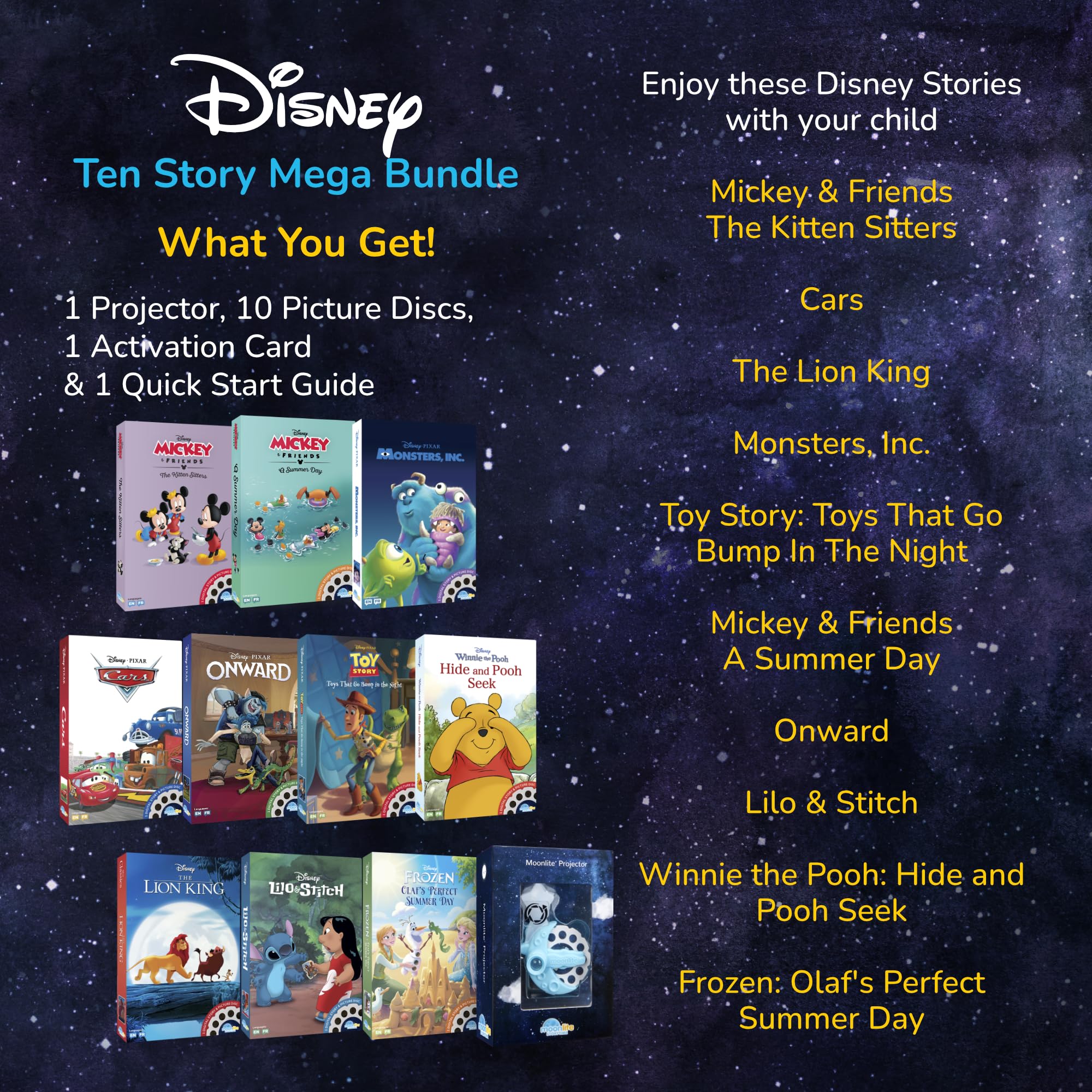 Moonlite Storytime travel-ready compact design fits in a bag.