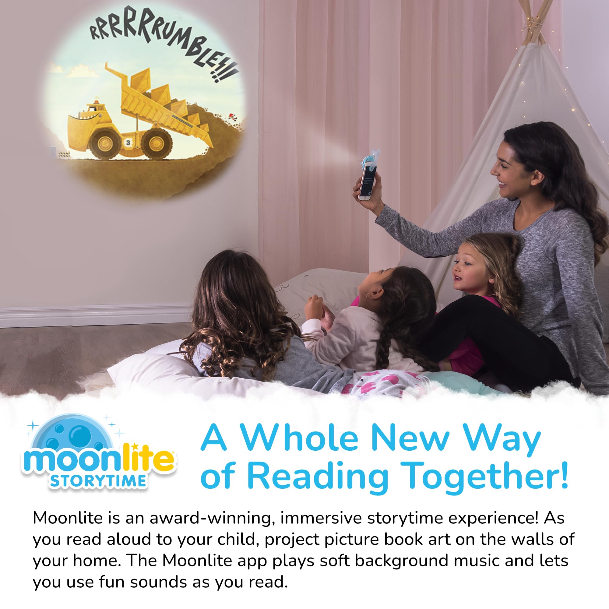 Moonlite Storytime Four Stories brings Diggersaurs and others to life with visuals.